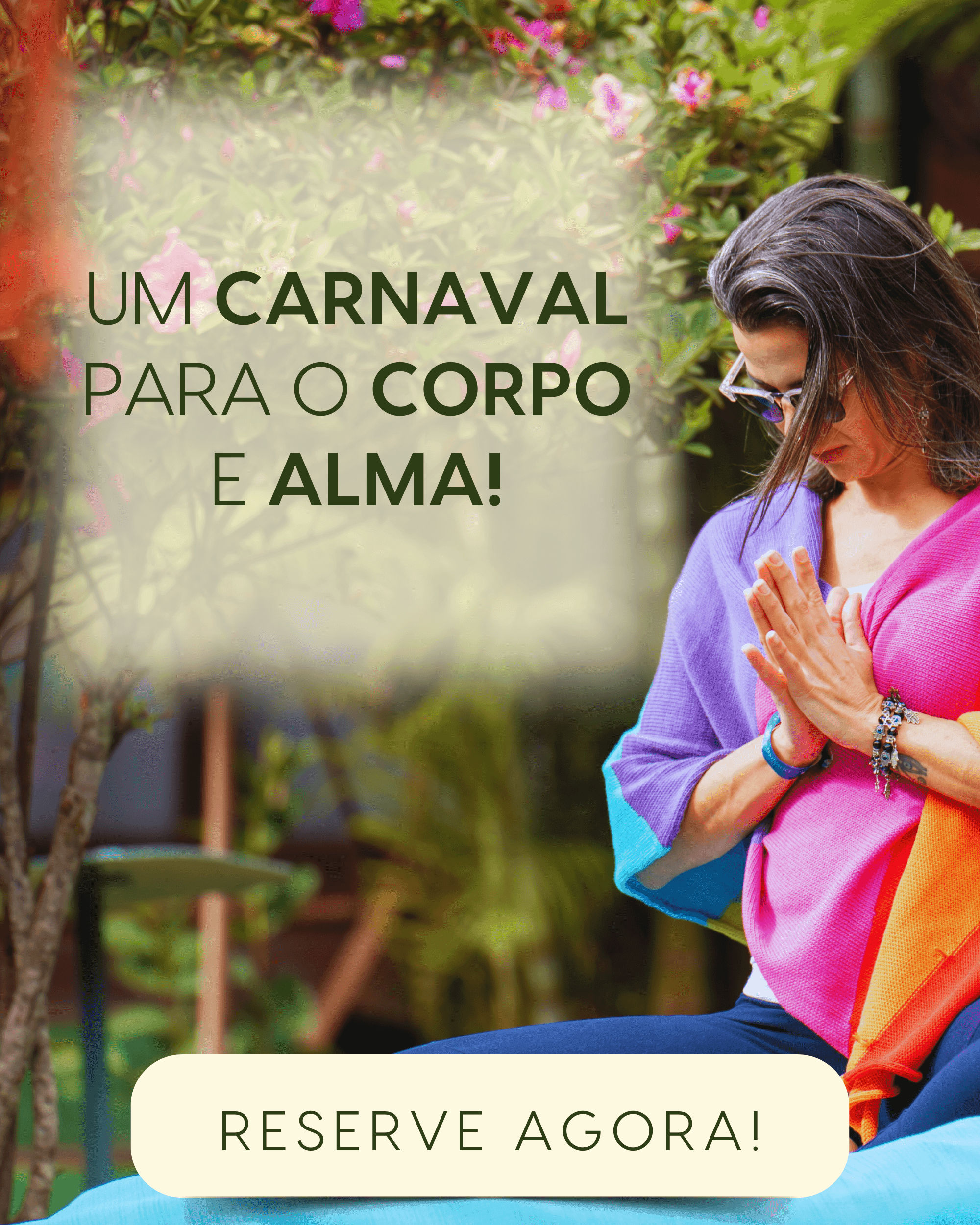 <p>Aqui, <strong>o Carnaval acontece no seu ritmo.</strong> Trilhas, cachoeiras, spa, piscina. Tudo o que você precisa para recarregar suas energias. <strong>Ao fazer uma reserva de no mínimo 02 dias, você ganha uma aula grátis de yoga ou um ritual relaxante para os pés.</strong></p>